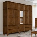 Ver imagem 2 de Guarda-Roupa de Casal Madeira Maciça Duplex com Espelho Chicago Atraente Imbuia