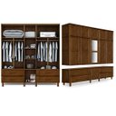Ver imagem 3 de Guarda-Roupa de Casal Madeira Maciça Duplex com Espelho Chicago Atraente Imbuia