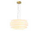 Ver imagem 1 de Pendente Cake Acrilico Opalino e Metal Dourado D45xa22cm 3xe27 Bella