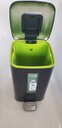 Ver imagem 3 de Lixeira Pedal Retangular c/porta sachet - 12L Preta / Verde - Preto