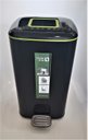 Ver imagem 1 de Lixeira Pedal Retangular c/porta sachet - 12L Preta / Verde - Preto