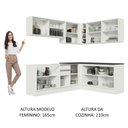 Ver imagem 6 de Armário de Cozinha Completa de Canto 100% MDF 389cm Frentes Branco Brilho Acordes Madesa 02