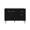 Ver imagem 2 de Balcão Gabinete de Pia Cozinha Multiuso 120cm sem Tampo Gabriela Preto Fosco- Mabe Magazine