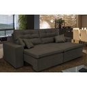 Ver imagem 1 de Sofá Cairo 2,32m Retrátil, Reclinável Tecido Suede Café