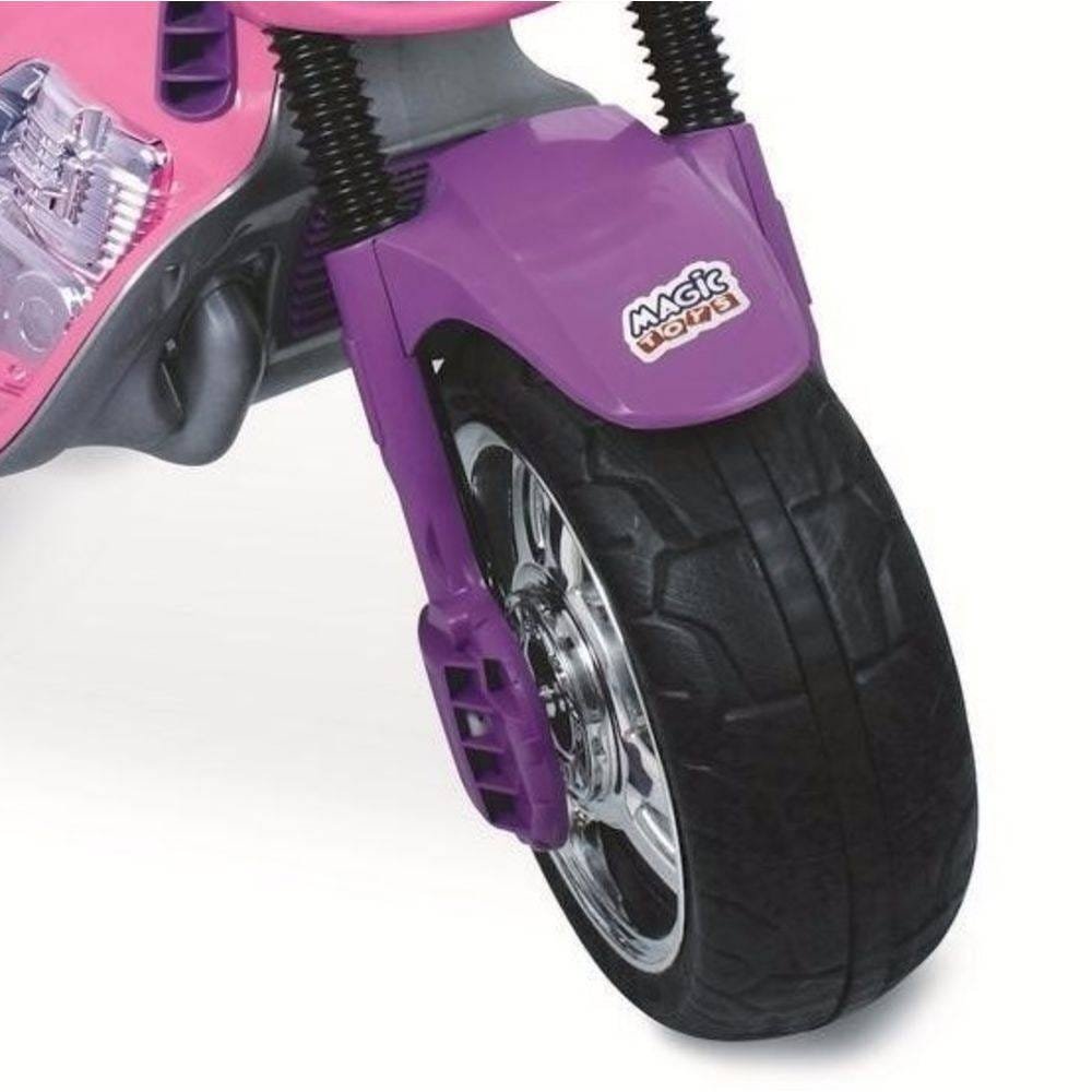 Mini Moto Eletrica Infantil Rosa Meg Turbo 6v Magic Toys