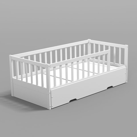 Cama Montessoriana Cercado Solteiro C/ Auxiliar