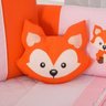 Kit de Berço Protetores Raposinha 10pçs Laranja e Rosa Bebe Menina - 2