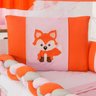 Kit de Berço Protetores Raposinha 10pçs Laranja e Rosa Bebe Menina - 3