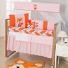 Kit de Berço Protetores Raposinha 10pçs Laranja e Rosa Bebe Menina - 1