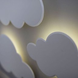 Kit 3 Luminárias Nuvem Branco com Luz de LED Quarto Bebê - Quente - 3