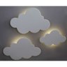Kit 3 Luminárias Nuvem Branco com Luz de LED Quarto Bebê - Quente - 1