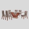 Conjunto Sala de Jantar Mesa com Tampo de Vidro Safira 6 Cadeiras Atena Lj Móveis - 4