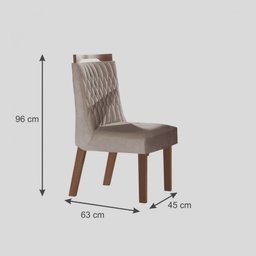 Conjunto Sala de Jantar Mesa com Tampo de Vidro Safira 6 Cadeiras Atena Lj Móveis - 2