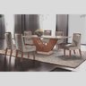 Conjunto Sala de Jantar Mesa com Tampo de Vidro Safira 6 Cadeiras Atena Lj Móveis - 1