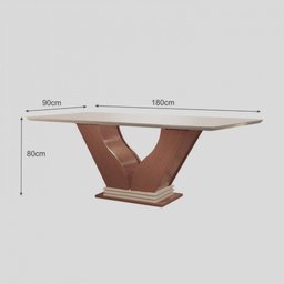 Conjunto Sala de Jantar Mesa com Tampo de Vidro Safira 6 Cadeiras Atena Lj Móveis - 3