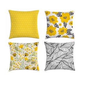 kit 4 capas de almofadas florais bicho preguiça