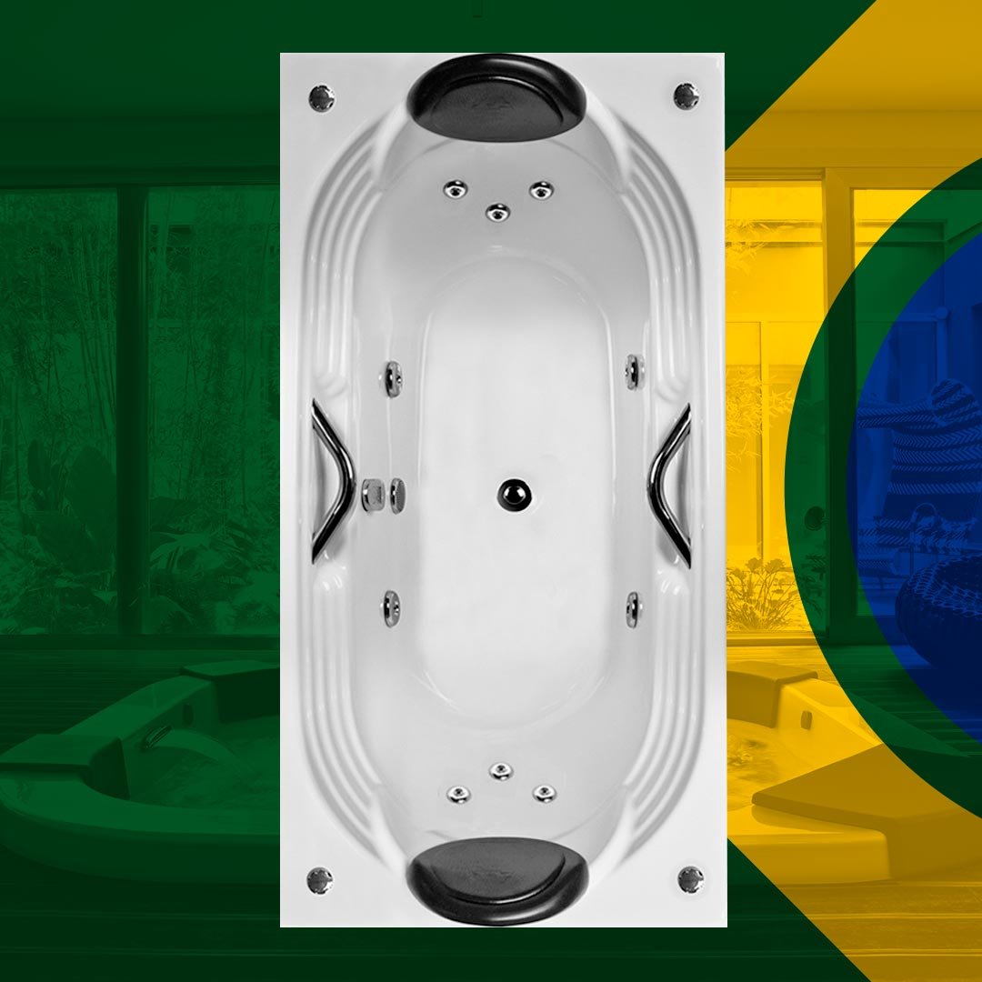 Banheira Carrancas Completa com Hidro 1,70x0,80x0,43 Gel Coat 110v - Brasil Banheiras - 3