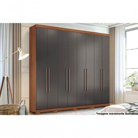 Guarda Roupa Casal 8 Portas e 4 Gavetas C- Pés Master New 8.4 Jatobá - Santos Andirá