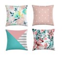 Ver imagem 1 de kit 4 capas de almofadas geométrica coral