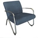 Ver imagem 4 de Kit 2 Poltronas Decorativa Bela Linho Azul Marinho Braço Cromado