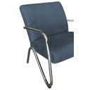 Ver imagem 3 de Kit 2 Poltronas Decorativa Bela Linho Azul Marinho Braço Cromado