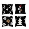 kit 4 capas almofadas natal dourado e preto - 1