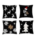 Ver imagem 1 de kit 4 capas almofadas natal dourado e preto