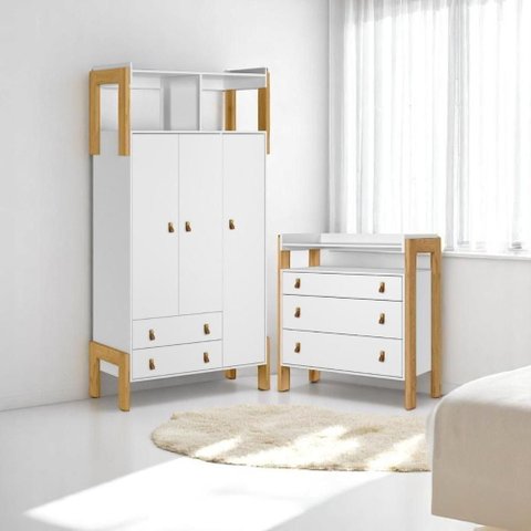 4410 - Comoda 3gav Doce Sonho C/nichobranco Acetinado (4410.3),4375 -g. Roupa 3pts/2gv C/nichobranco