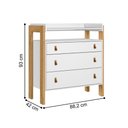 Ver imagem 5 de 4410 - Comoda 3gav Doce Sonho C/nichobranco Acetinado (4410.3),4375 -g. Roupa 3pts/2gv C/nichobranco