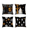 kit 4 capas almofadas natal preto e dourado 40x40 - 1