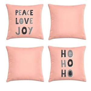 kit 4 capas almofadas natal rosa 40x40