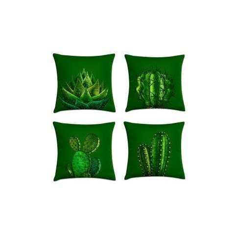 kit 4 capas almofadas flora cactos
