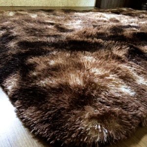 Tapetes de Sala 2,00x2,40 Marrom Mesclado Peludo Luxo Felpudo 40Mm