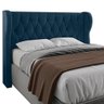 Cabeceira Cama Queen 174 cm Maldivas Veludo Azul Com Frame Italian Flex - 1