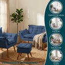 Ver imagem 4 de Kit Namoradeira Poltrona e Puff Decorativo para Sala Manicure Consultório Alice Suede