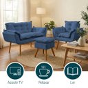 Ver imagem 5 de Kit Namoradeira Poltrona e Puff Decorativo para Sala Manicure Consultório Alice Suede