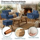 Ver imagem 3 de Kit Namoradeira Poltrona e Puff Decorativo para Sala Manicure Consultório Alice Suede