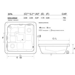 Spa Quadrado Nova Iorque COMPLETO com hidro 2,00x2,00x0,87 Gel Coat 220v - Brasil Banheiras - 2
