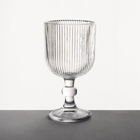 Conjunto de 6 Taças de Vidro Canelado para Água 390ml