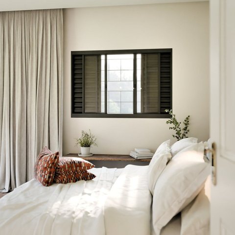 Janela de Aço Veneziana 6 Folhas com Grade Quadrada e Fecho Embutido 100cm x 150cm Preto Lucasa
