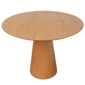 Mesa de Jantar Cone 80cm Base Madeira Freijó Tampo Freijó