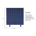 Ver imagem 2 de Cabeceira Estofada de Cama Casal 140 Cm Eloá Veludo e Frame Cor:azul Marinho