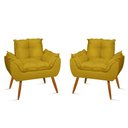 Ver imagem 1 de Kit 02 Poltronas de Lux Opala Recepção Sala Amarelo