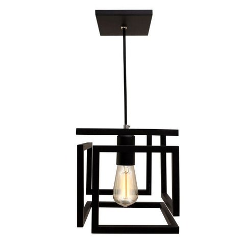 pendente infinity poptem cubo aluminio preto luminária lustre 20cm sala