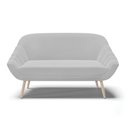 Ver imagem 3 de Namoradeira 02 Lugares Giovana Suede Cinza Pés Palito Natural - D’Rossi