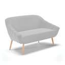 Ver imagem 1 de Namoradeira 02 Lugares Giovana Suede Cinza Pés Palito Natural - D’Rossi