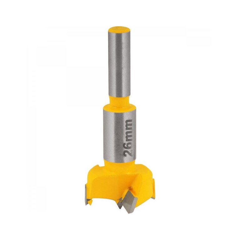 Fresa com dentes de vídea/metal duro para dobradiça tipo caneco 26 mm com 2 dentes Vonder