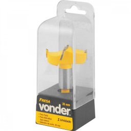 Fresa com dentes de vídea/metal duro para dobradiça tipo caneco 35 mm com 2 dentes Vonder - 3