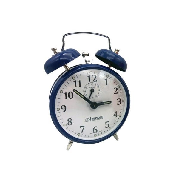 Relógio Despertador Herweg Azul Estilo Antigo Retrô Alice - 3