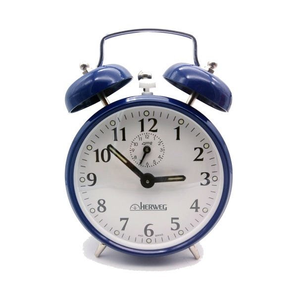 Relógio Despertador Herweg Azul Estilo Antigo Retrô Alice